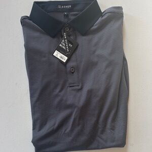 Asher Men's Black Striped Polo Shirt